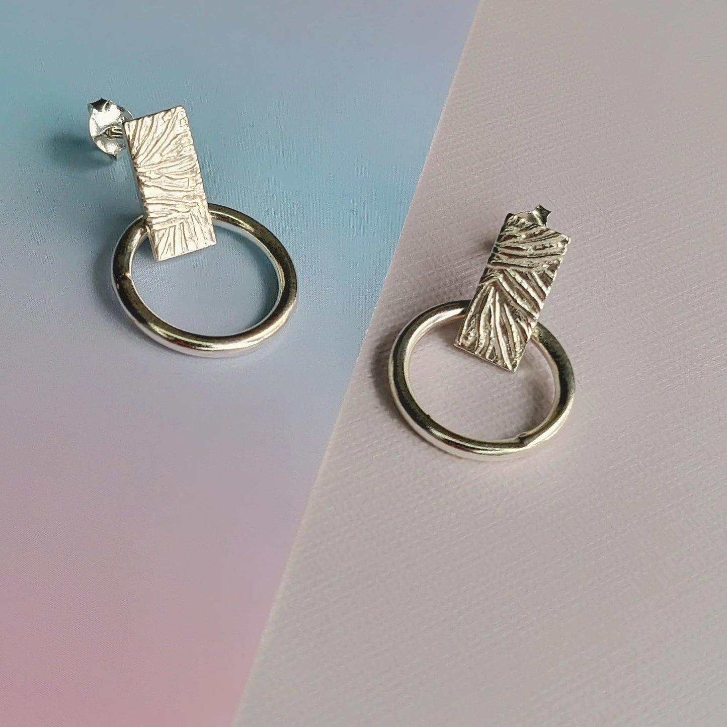Vurchoo Silver Contrasting Chunky Stud Earrings - Bangladesh