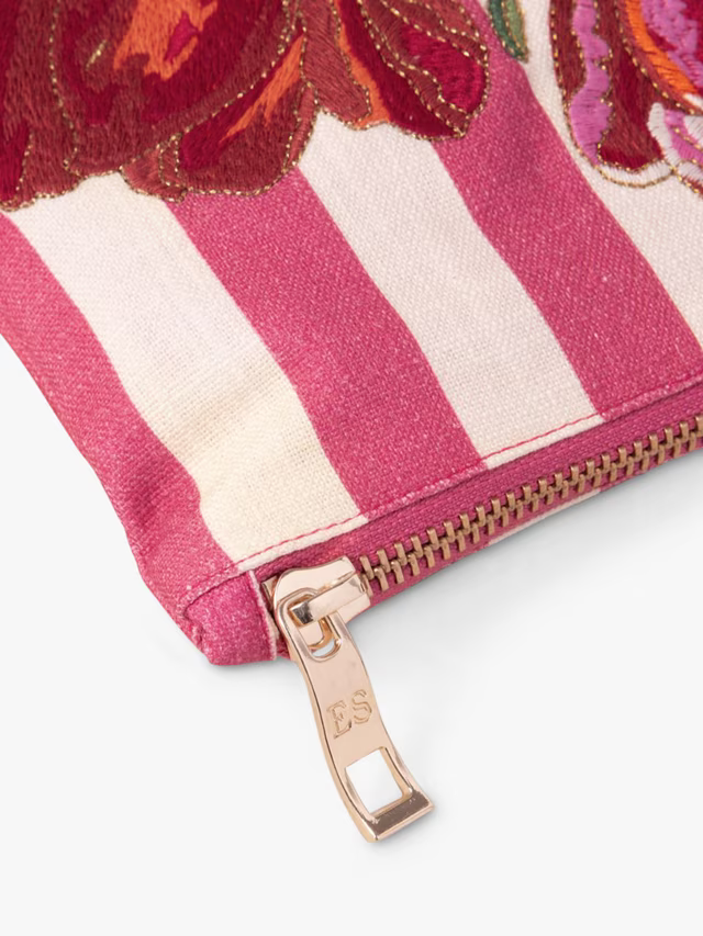 Elizabeth Scarlett Everyday Pouch -Tulip Stripe Pink Stripe