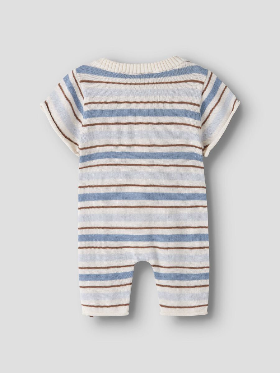 Lil'Atelier - Coconut milk/Dusty Blue Knitted One-Piece Suit