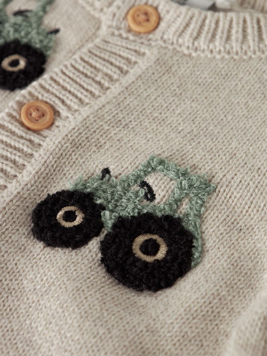 name it - Peyote Green Tractor Organic Cotton Cardigan