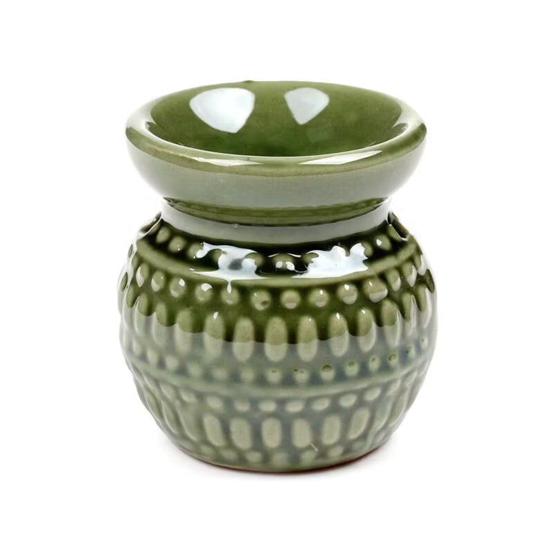Eden Small Dotty Embossed Oil Burner - Green Wax Melt