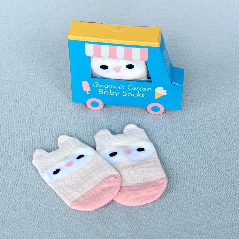 Rex London - Pair of baby socks - Pink owl