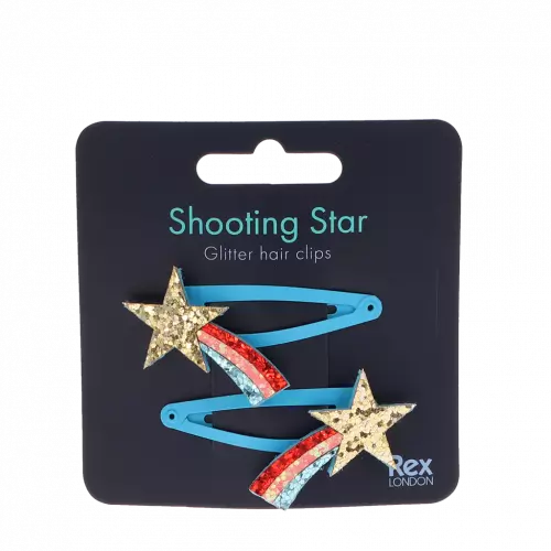 Shooting Star Glitter Hair Clips - Set of 2