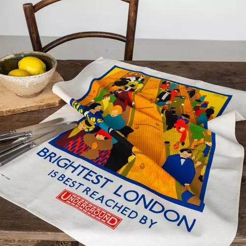 Cotton Tea Towl - TFL Vintage Poster Brightest London