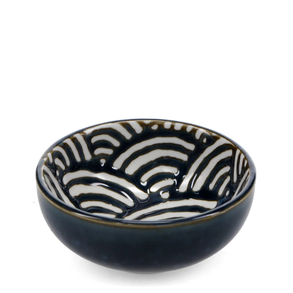 Rex London - Round ceramic dipping bowl - Waves