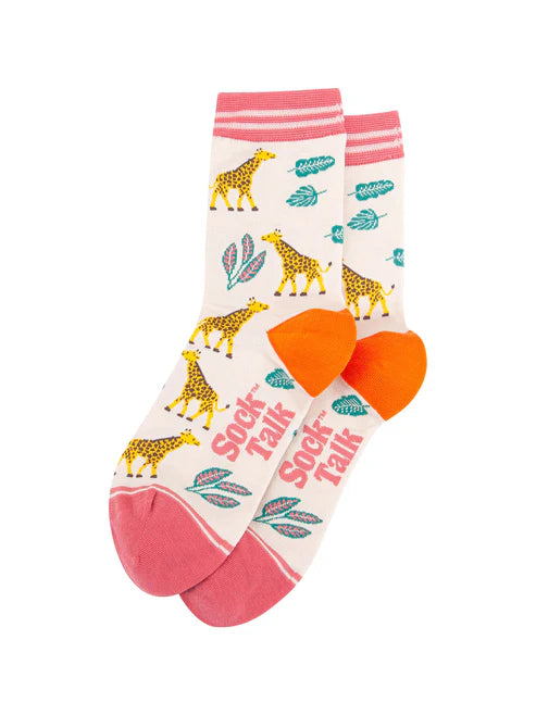 Sock Talk - Giraffe Bamboo Socks in Cream