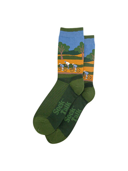 Sock Talk Men's Summer Cycling Bamboo Socks in Green