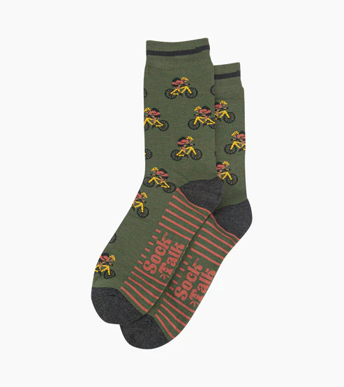Sock Talk Men's Mountain Bikers Bamboo Socks - Khaki