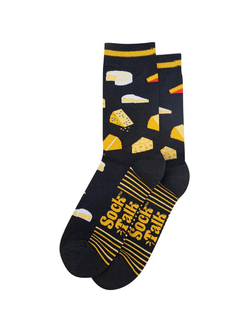 Sock Talk Men's Cheese Bamboo Socks in Black