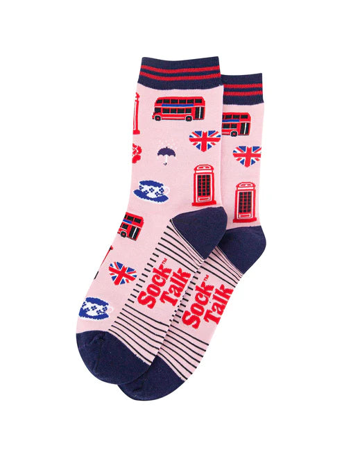 Sock Talk - London Landmarks Bamboo Socks in Pink