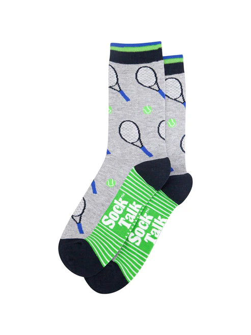 Sock Talk Men's Tennis Bamboo Socks in Light Grey