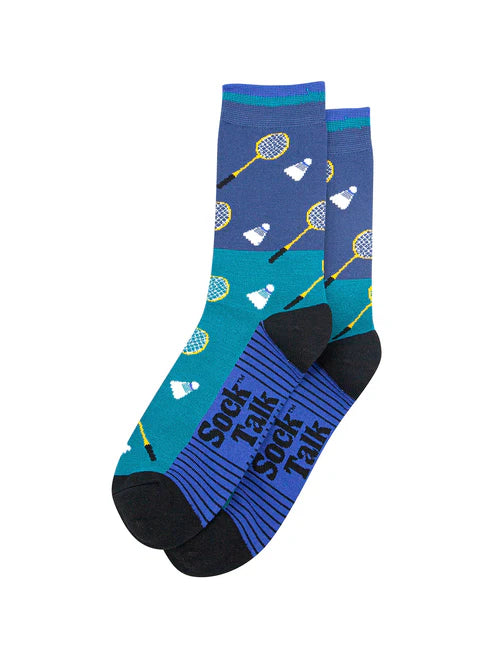 Sock Talk Men's Badminton Bamboo Socks in Blue