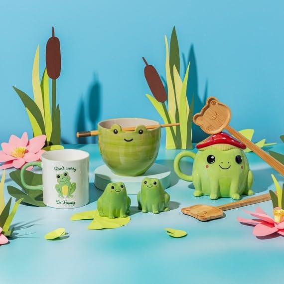 Saa & Belle Frog Noodle Bowl - With Chopsticks