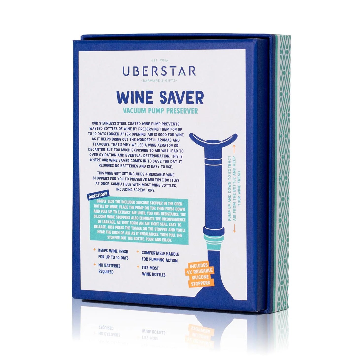 UBERSTAR - Wine Saver Vacuum Pump and Stopper Set