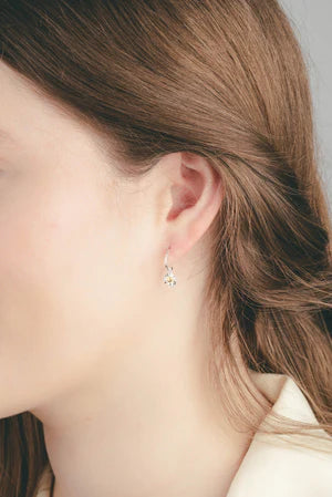 Amanda Coleman Sterling Silver and Gold Daisy Hoops - Daisy Flower Head on Hoops