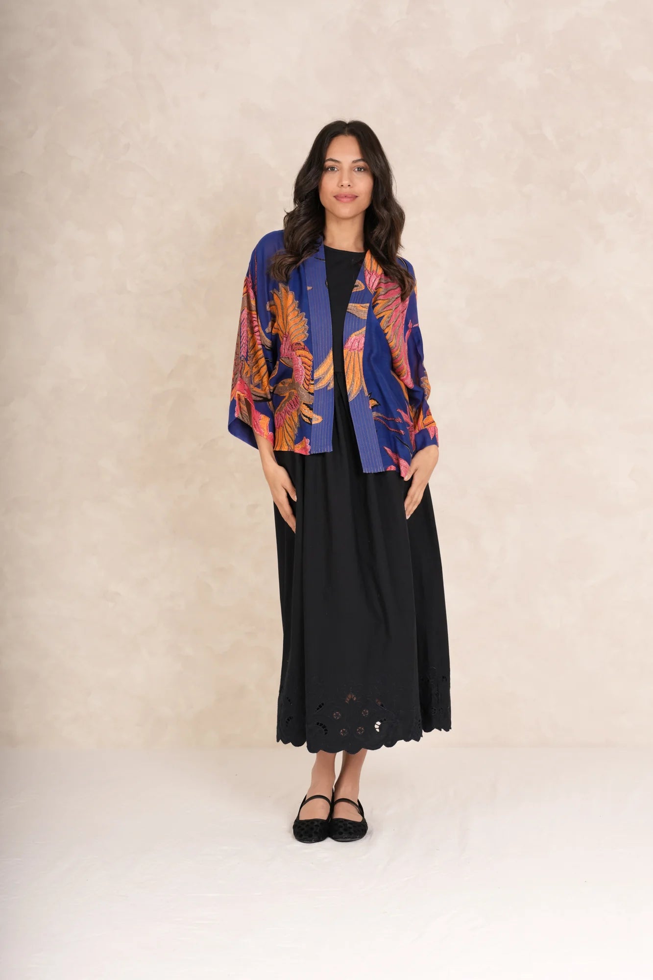 Crane Cobalt Kimono - One Hundred Stars