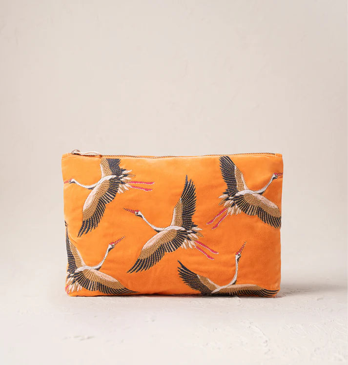 Elizabeth Scarlett Cranes Everyday Pouch Orange – Lark London