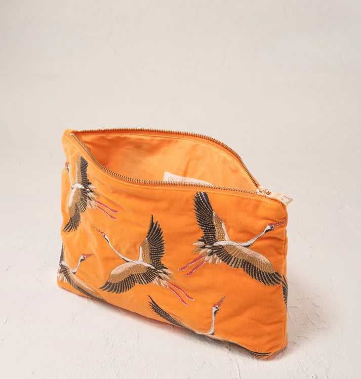 Elizabeth Scarlett Cranes Everyday Pouch - Orange