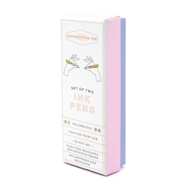 Colour block pens - lilac and cornflour