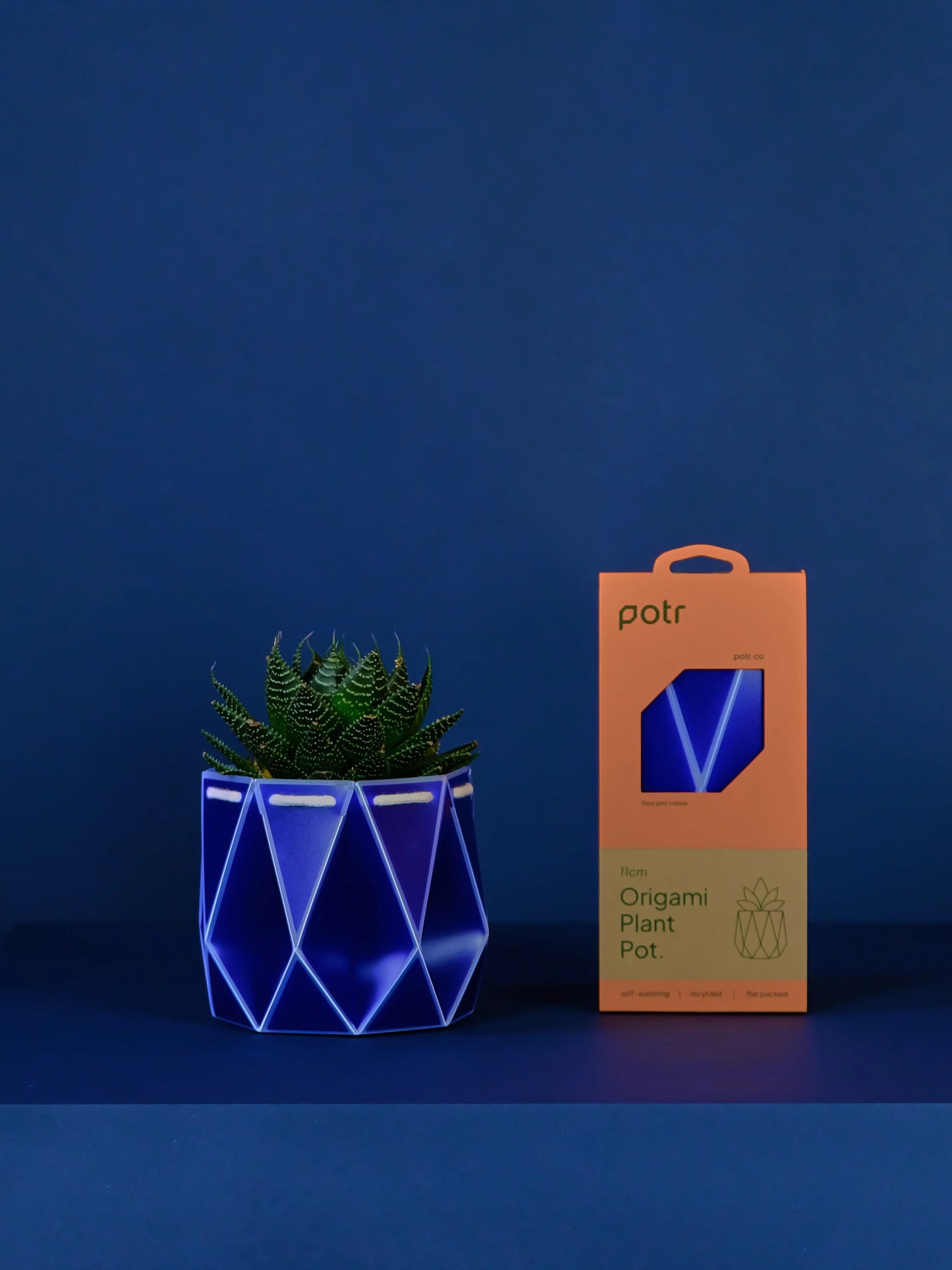 POTR Origami Plant Pot 11cm - Navy