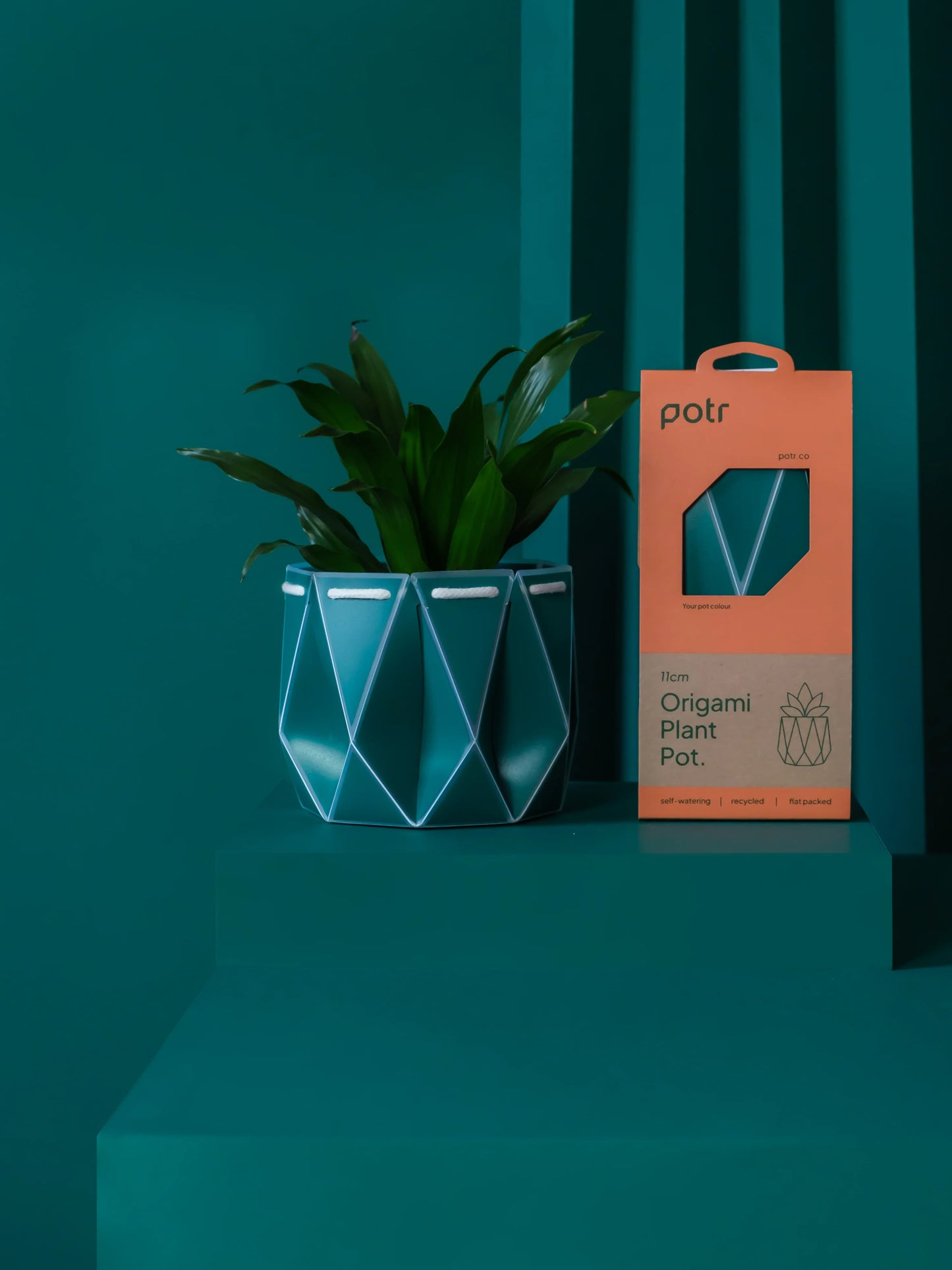 POTR Origami Plant Pot 11cm - Dark Teal
