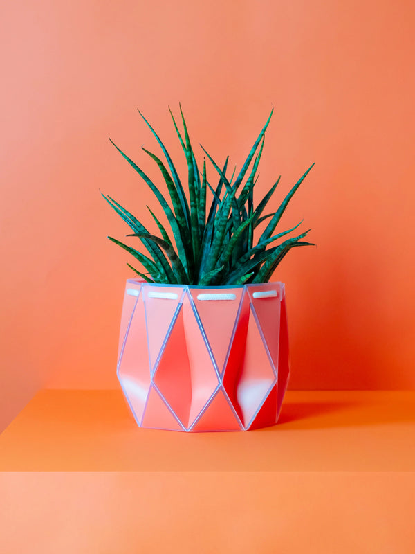 POTR Origami Plant Pot 18cm - Coral