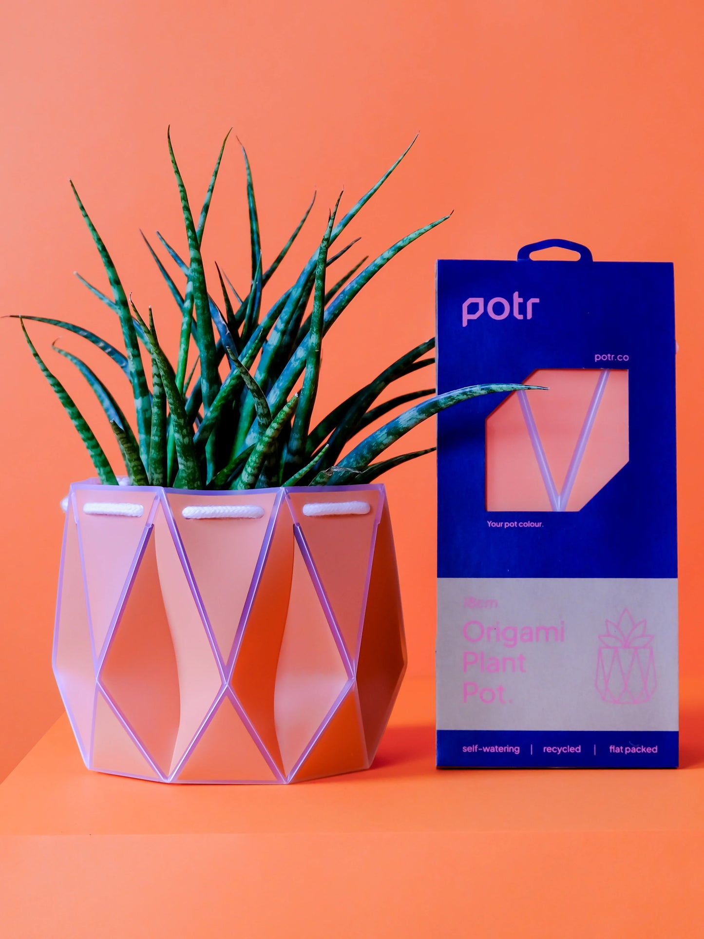 POTR Origami Plant Pot 18cm - Coral