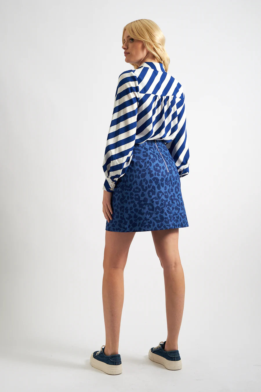 Louche Dylan Animal Magic Mini Skirt - Blue