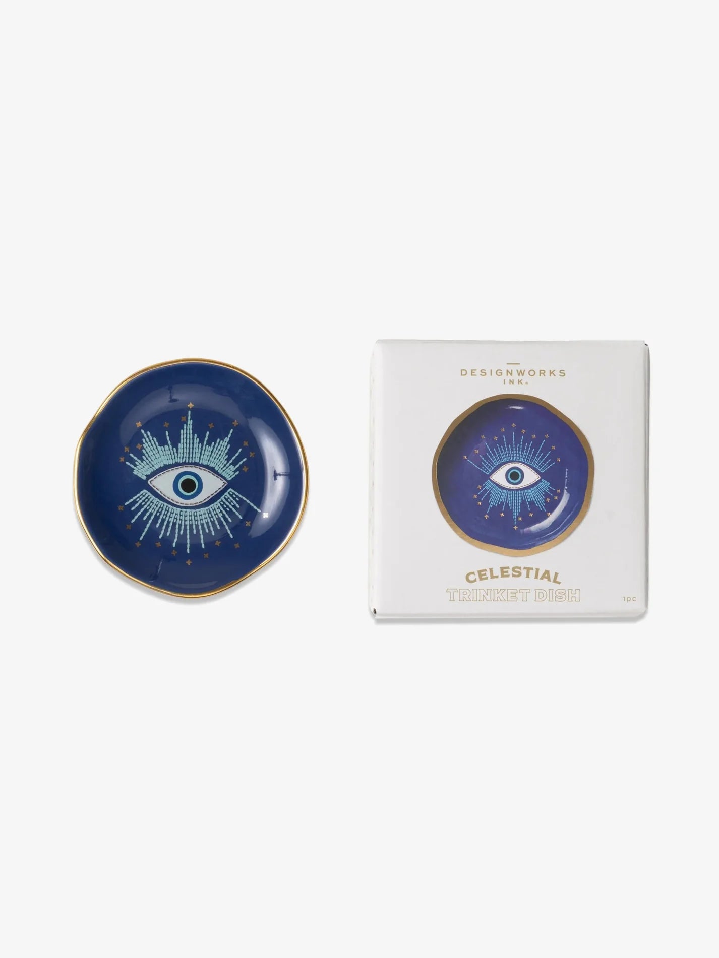 Designworks Ink Celestial Ceramic Trinket Dish - Starry Eyed
