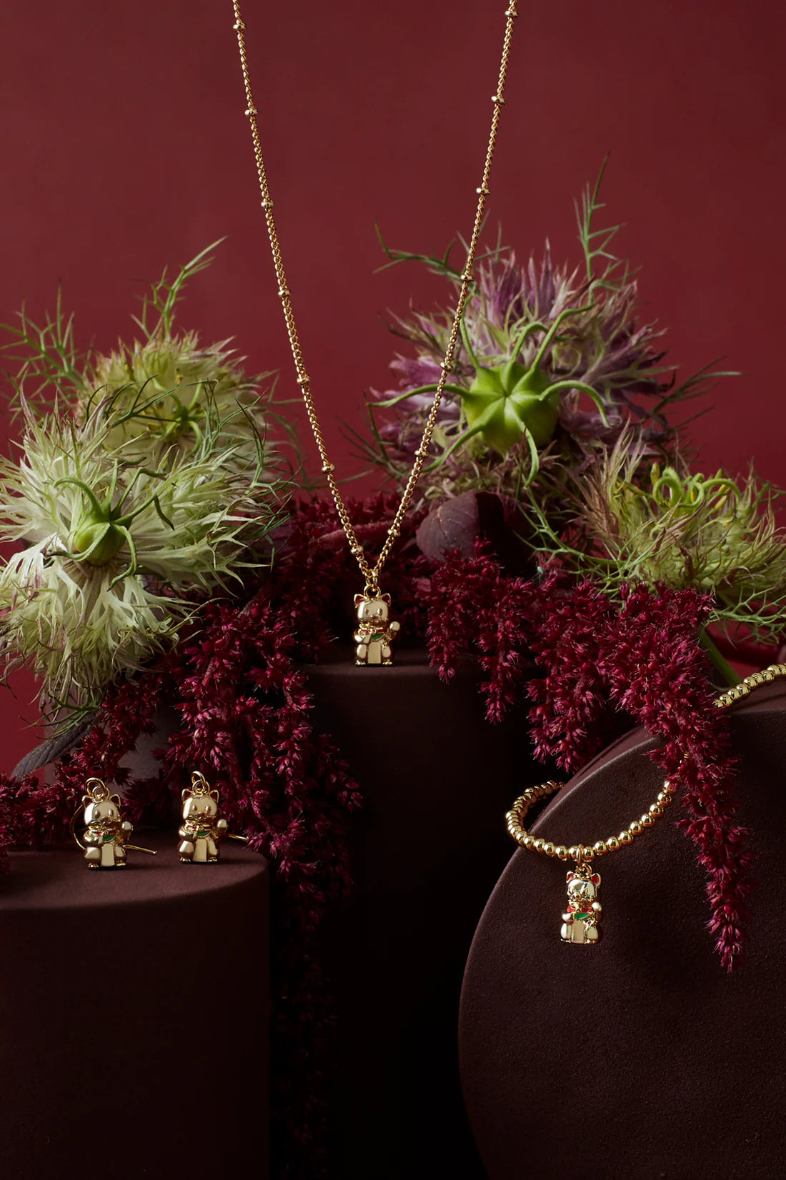 Estella Bartlett Lucky Cat Hook Earrings