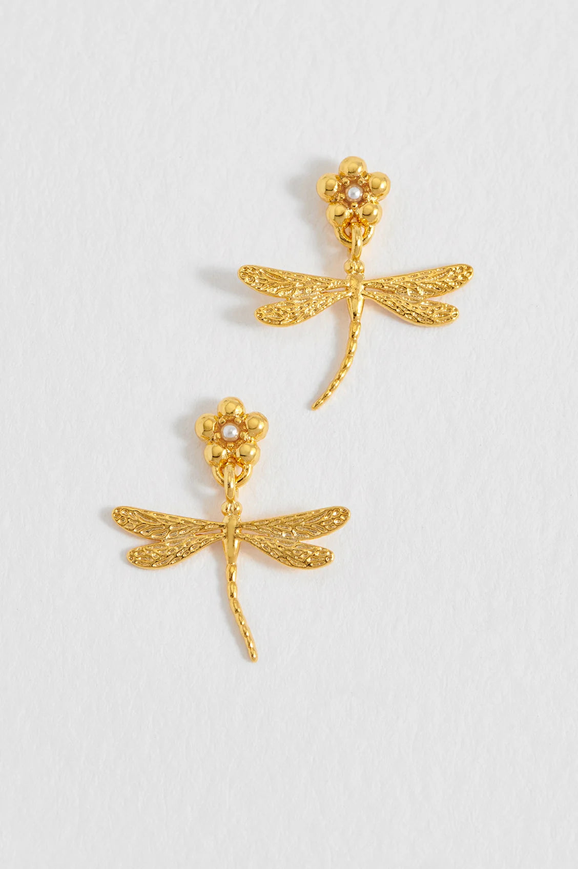 Estella Bartlett - Flower and Dragonfly Drop Earrings