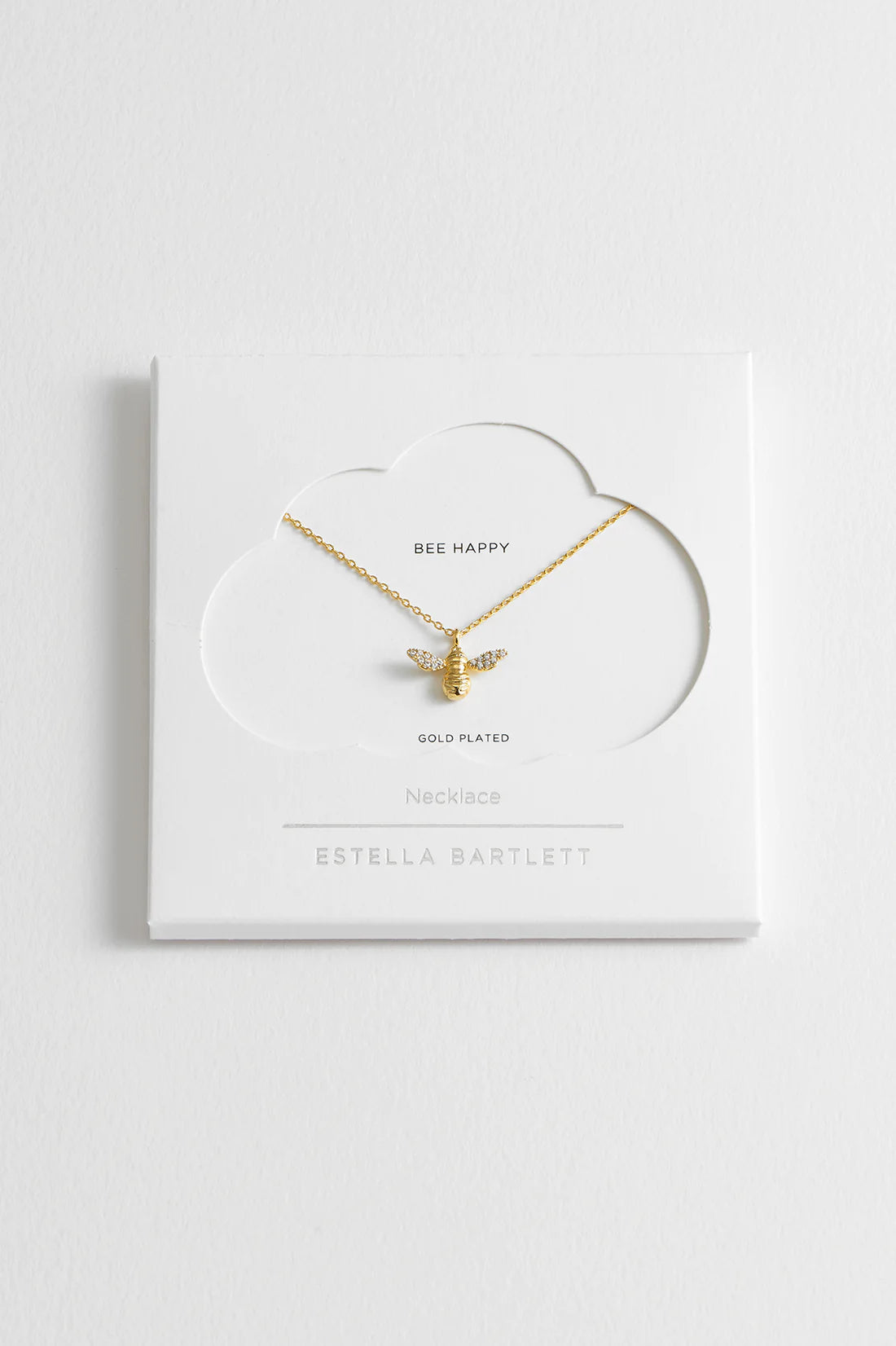 Estella Bartlett CZ Bee Charm Pendant Necklace - Gold Plated