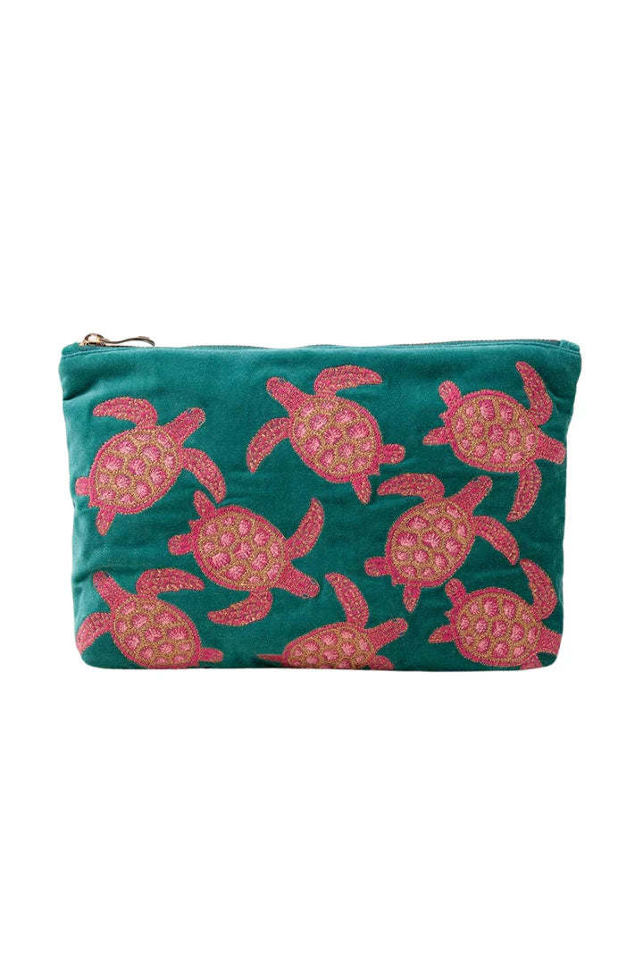 Elizabeth Scarlett Turtle Conservation Everyday Pouch - Teal Jade