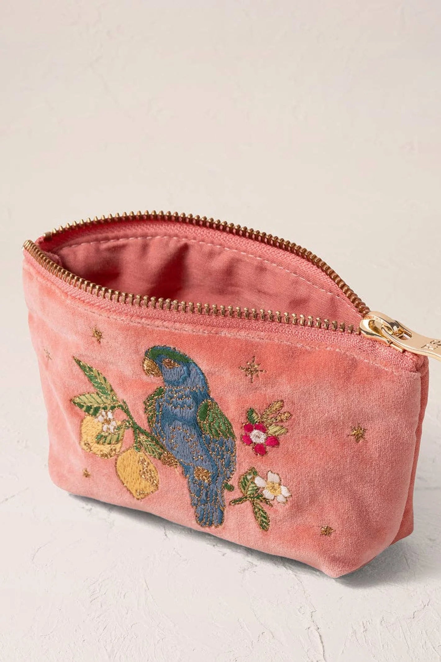 Elizabeth Scarlett Tropical Parrot Coin Purse - Coral