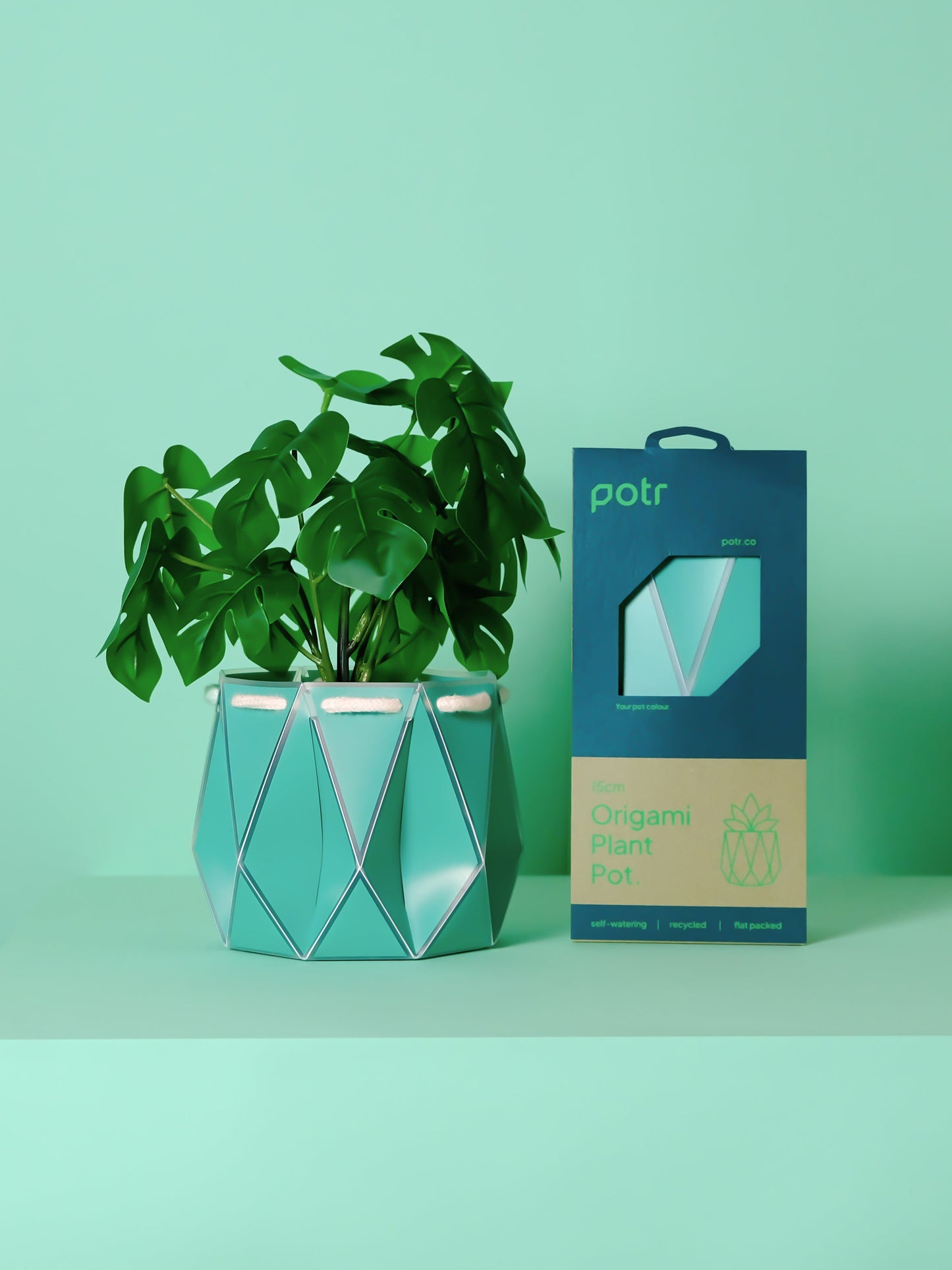 POTR Origami Plant Pot 15cm - Aqua