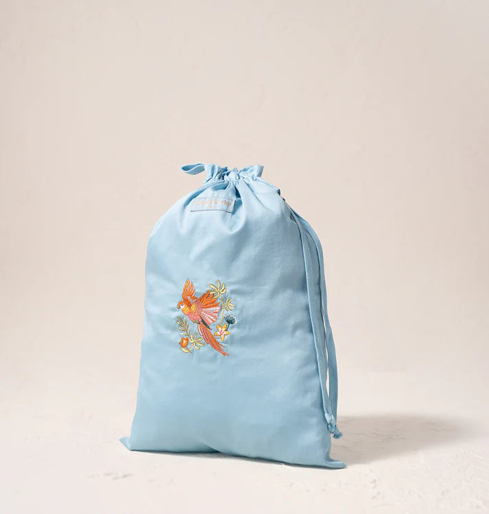 Elizabeth Scarlett Flying Parrots Laundry Bag - French Blue