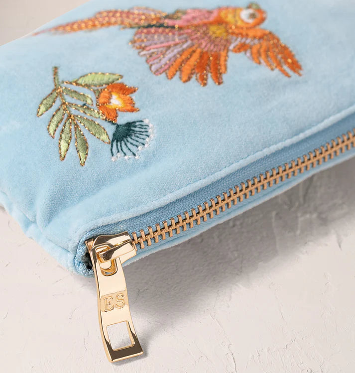 Elizabeth Scarlett Flying Parrots Coin Purse - French Blue