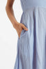 Louche Geri Petite Dot Halter Neck Mini Dress Blue