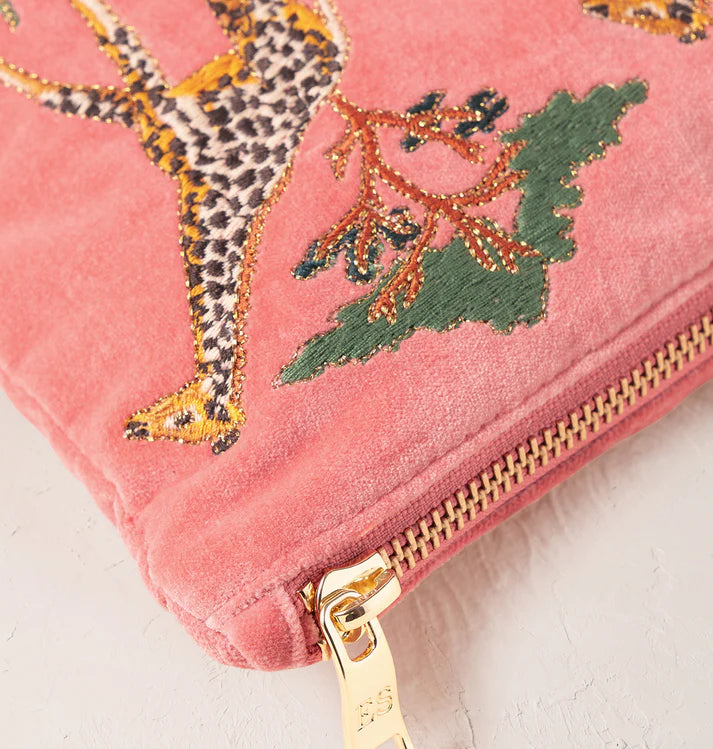Elizabeth Scarlett Giraffe Herd Everyday Pouch - Coral