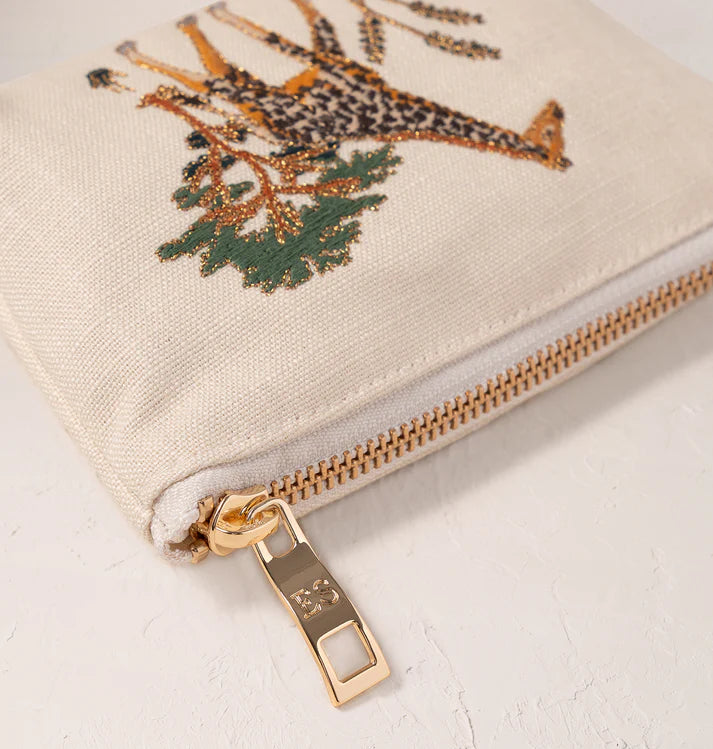 Elizabeth Scarlett Giraffe Herd Coin Purse - Cream