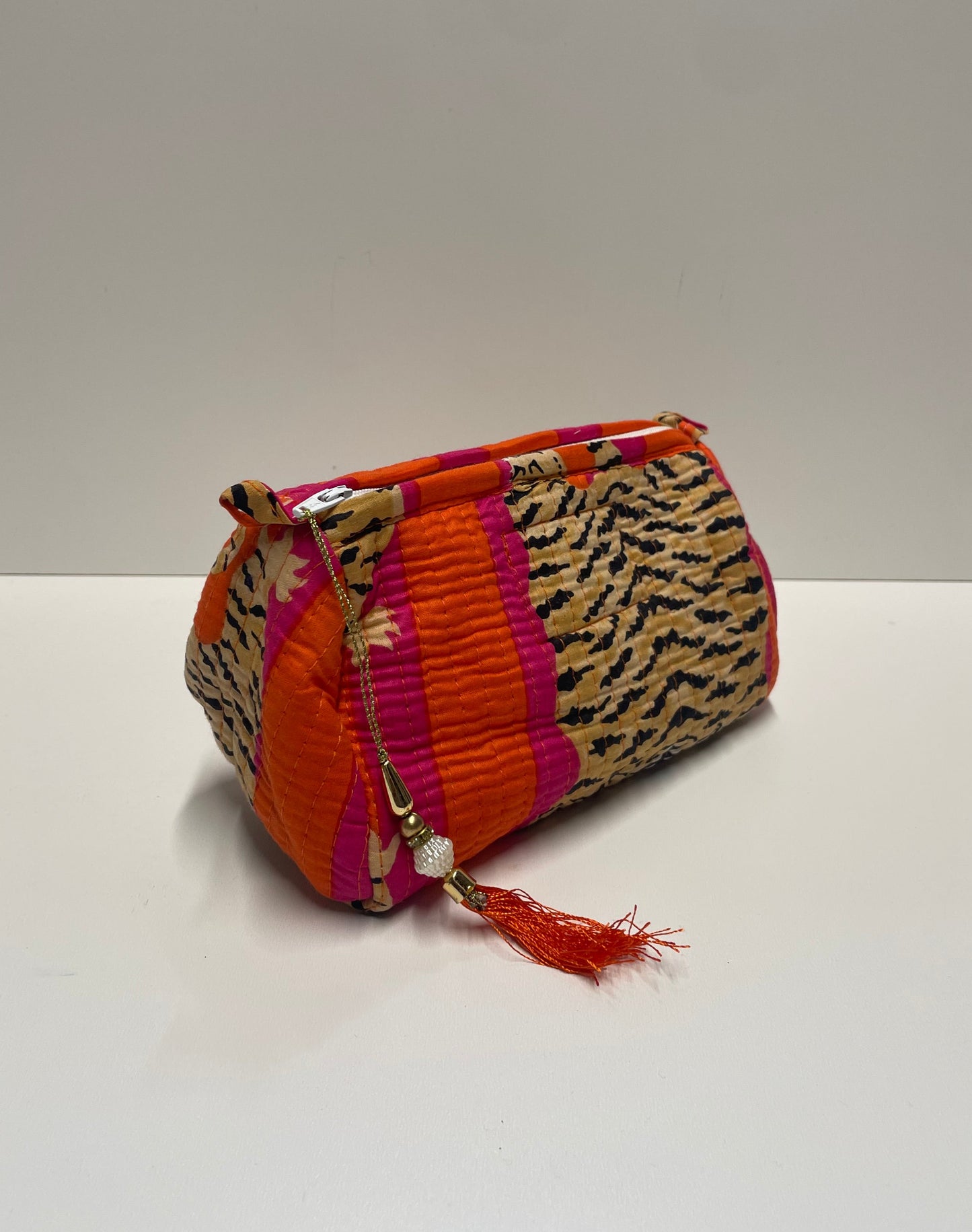 CYC Tibetan Tiger Orange Cotton Wash Bag - Small