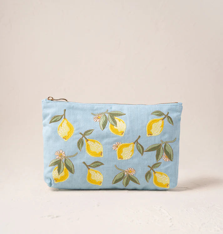 Elizabeth Scarlett Lemon Blossom Everyday Pouch- French Blue