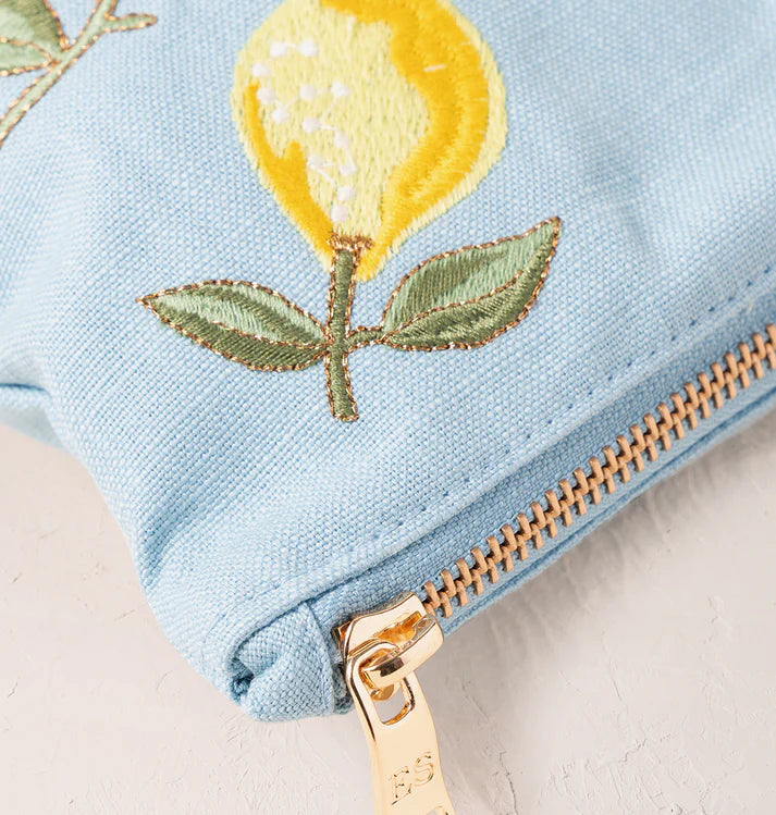Elizabeth Scarlett Lemon Blossom Everyday Pouch- French Blue