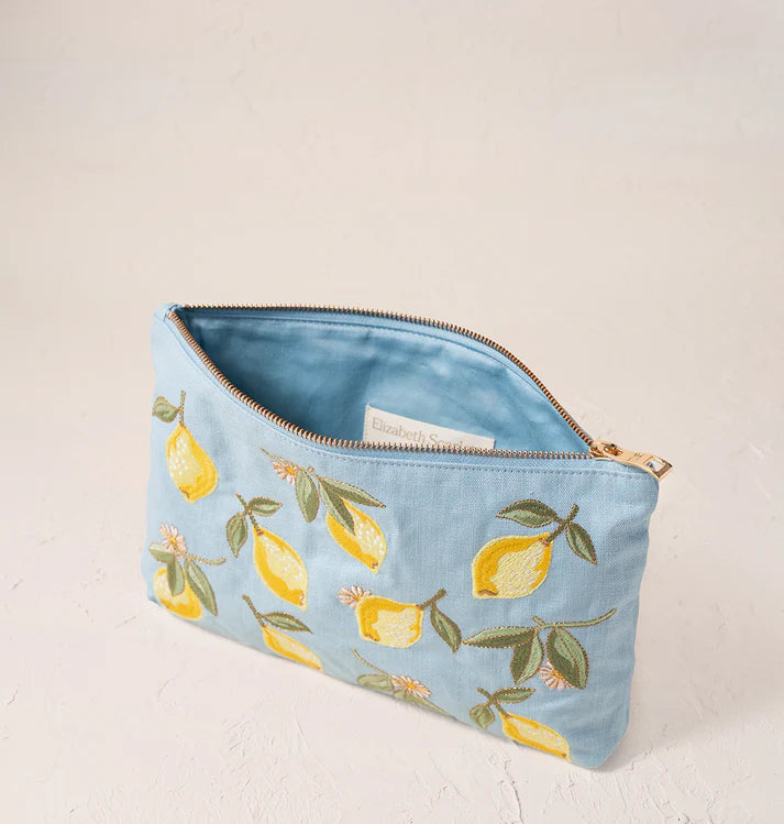 Elizabeth Scarlett Lemon Blossom Everyday Pouch- French Blue