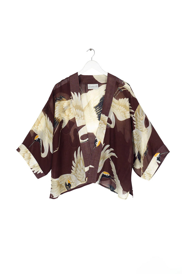 Stork Burgundy Kimono - One Hundred Stars