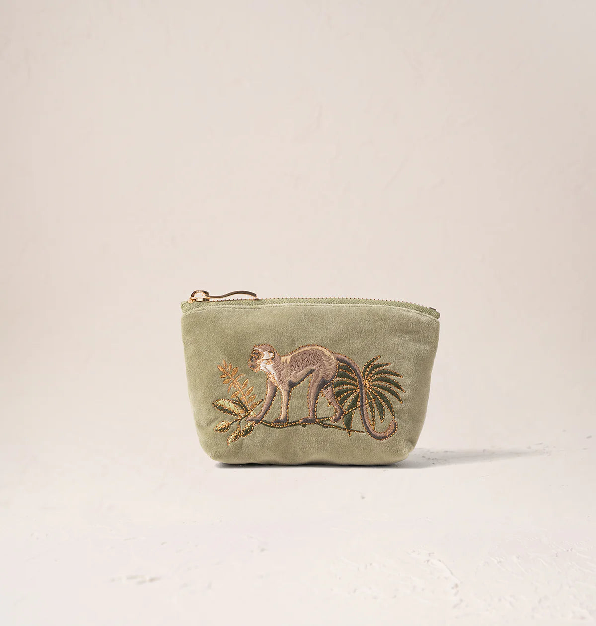 Elizabeth Scarlett Monkeys Coin Purse - Olive