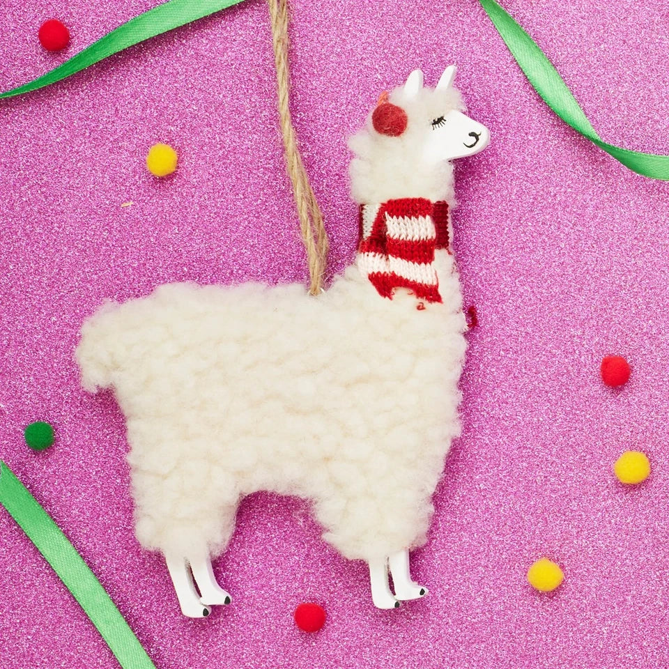 Sass & Belle-Festive Llama Hanging Decoration