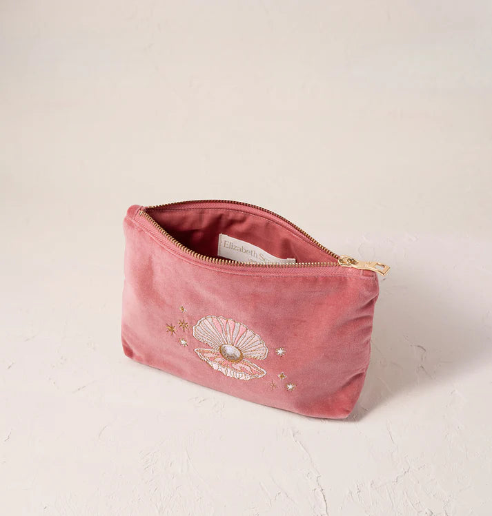 Elizabeth Scarlett Pearl Shell Mini Pouch - Rose Pink