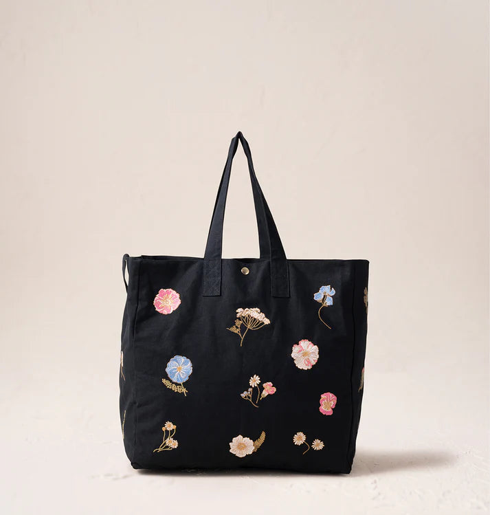 Elizabeth Scarlett Pressed Flowers Carryall Bag - Charcoal
