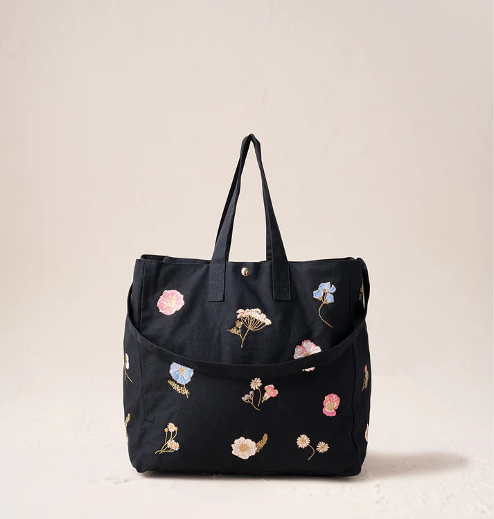 Elizabeth Scarlett Pressed Flowers Carryall Bag - Charcoal